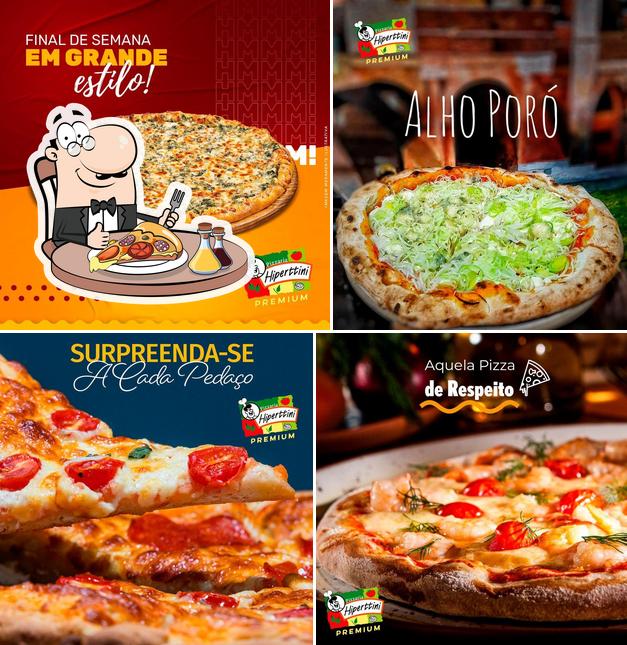 Escolha pizza no Pizzaria Hiperttini