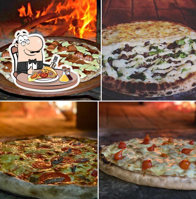 Escolha pizza no Torre Pizza Bar