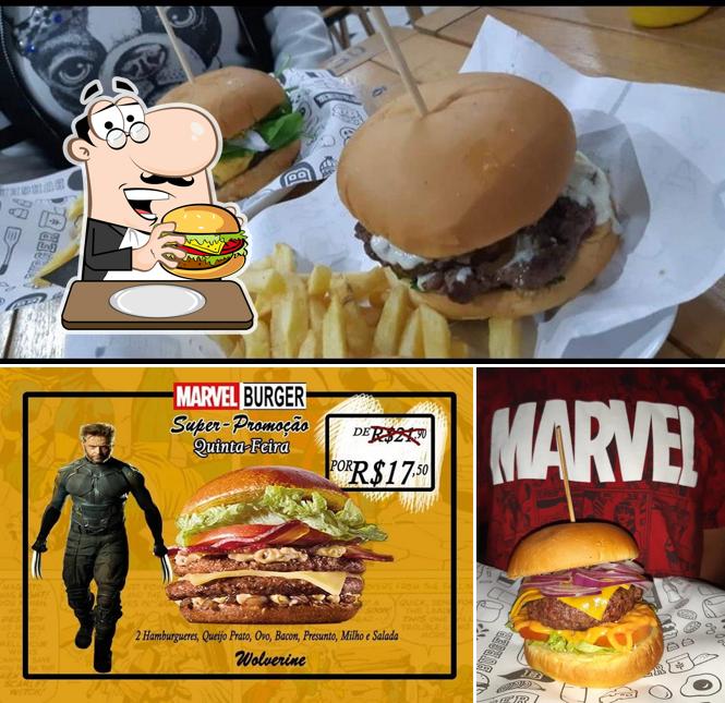 Hambúrguer em Marvel Burger