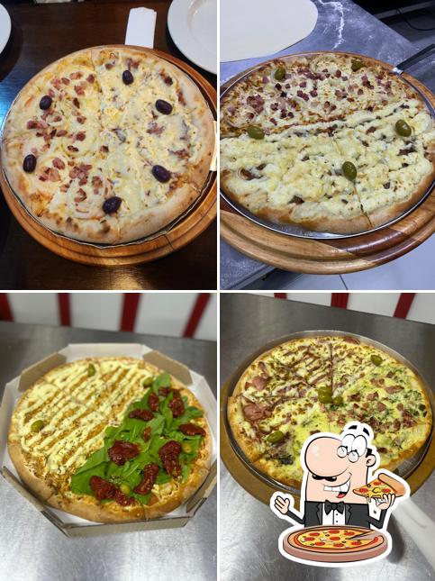 Escolha pizza no Pizzaria Doca's Sakamoto