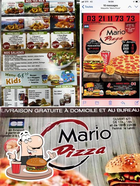 Prenez un hamburger à Mario Pizza