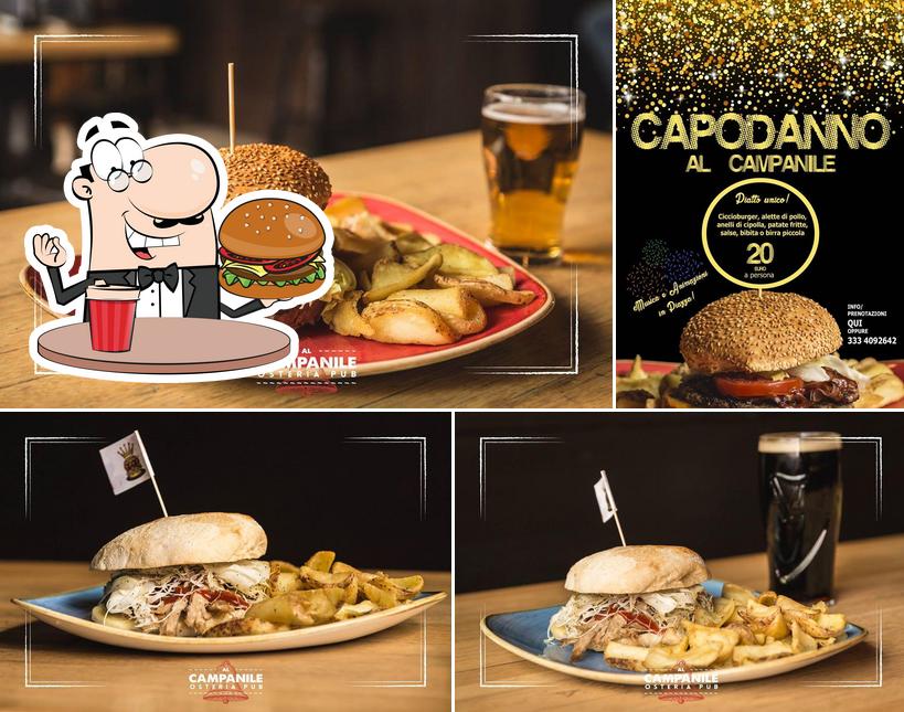 Prueba una hamburguesa en Pub al Campanile