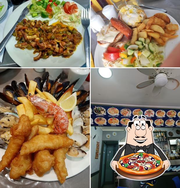 Elige una pizza en Sea Shell Fish And Chips Shop