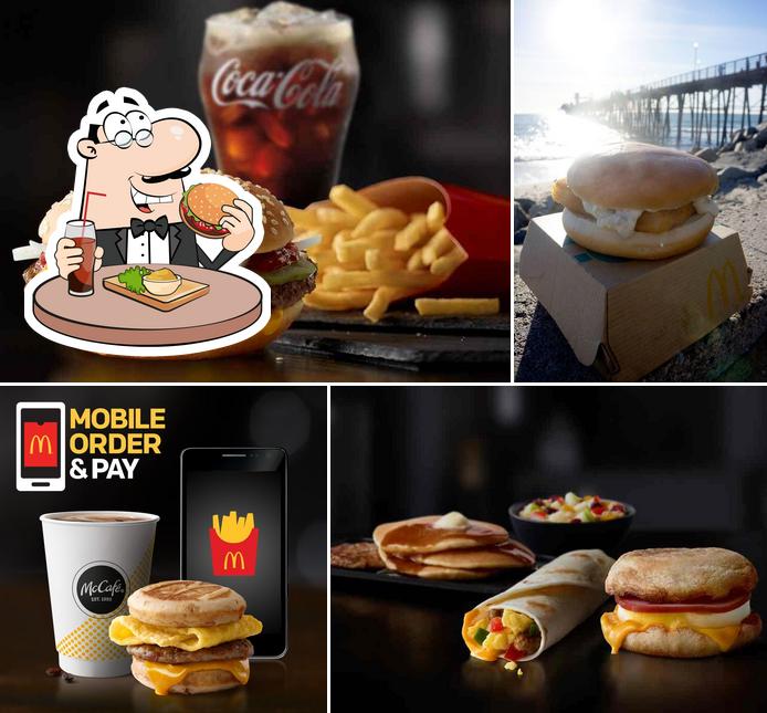 Order a burger at McDonald's