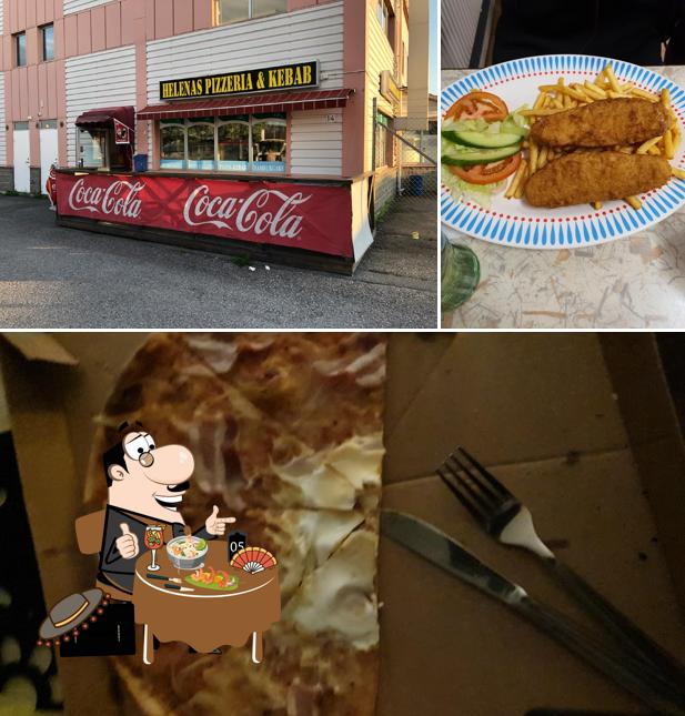 Mira las imágenes donde puedes ver comida y bebida en Helenas Pizzeria & Kebab