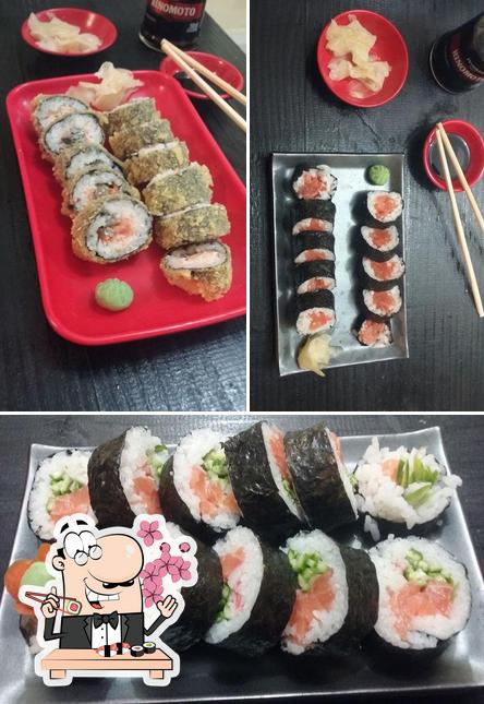 Peça diferentes opções de sushi