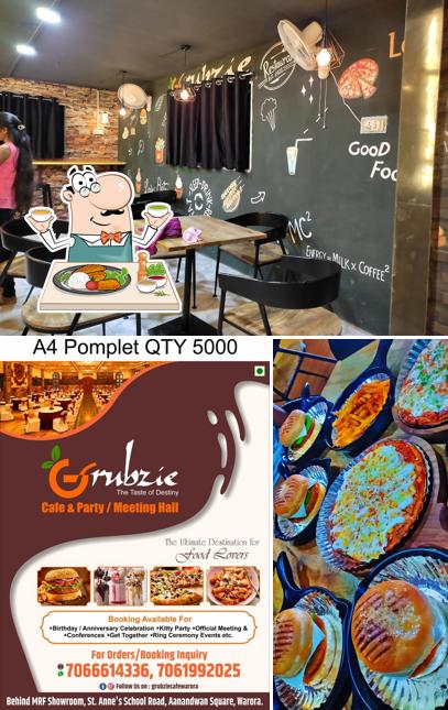 The picture of food and interior at GRUBZIE CAFE & PARTY HALL