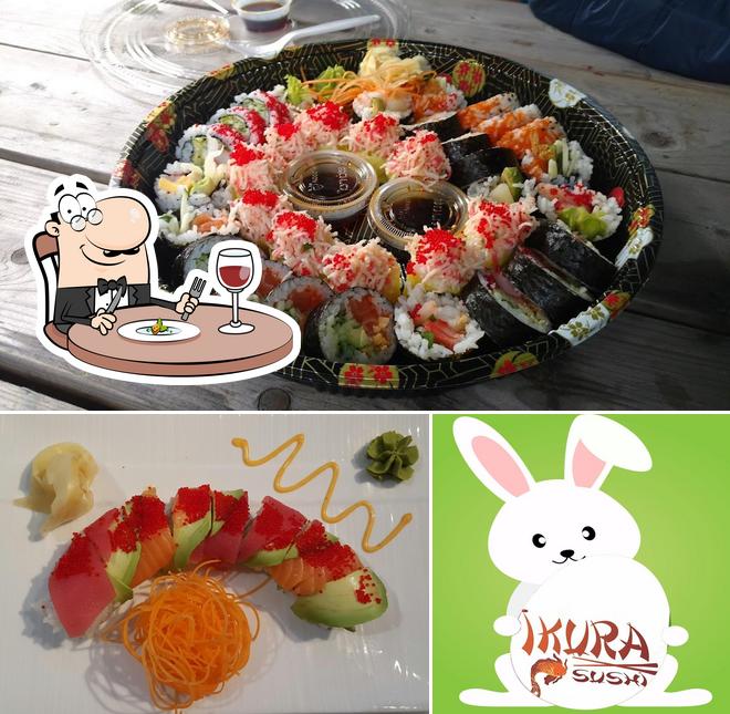 Jetez un coup d’oeil à la photo représentant la nourriture et extérieur concernant Ikura sushi Bromont