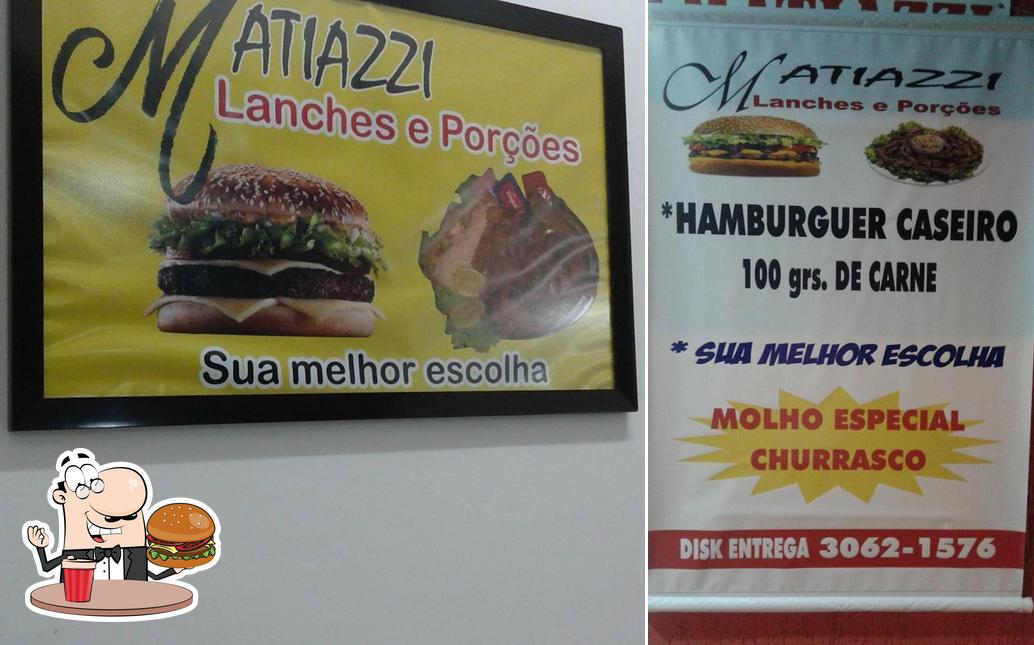 Peça um hambúrguer no Matiazzi Lanches e porções