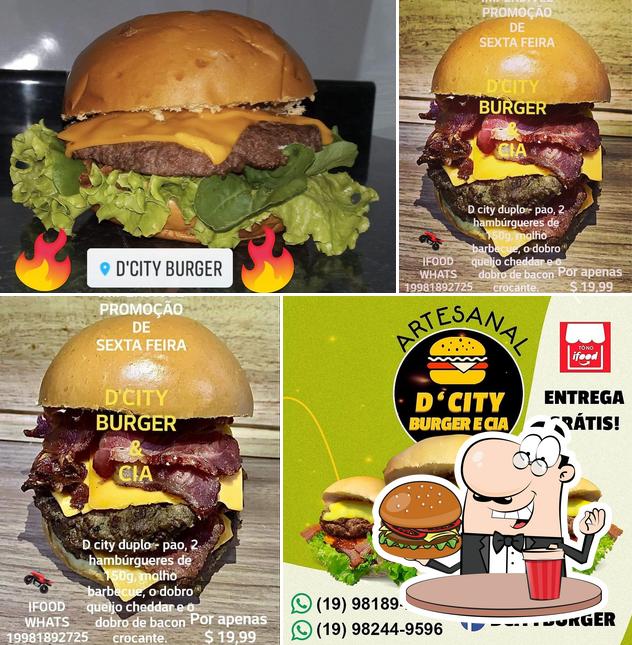 Peça um hambúrguer no D'City Burger