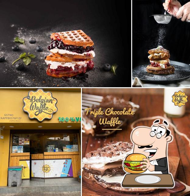 Get a burger at The Belgian Waffle Co