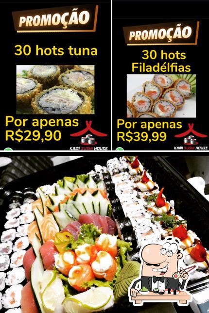 Peça diferentes opções de sushi