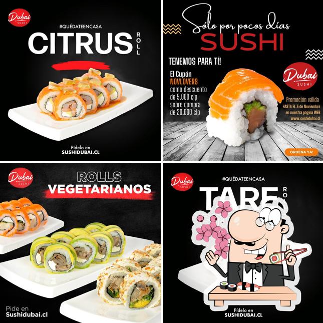 Peça diferentes opções de sushi