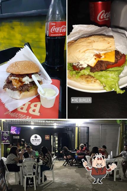 A imagem do KG Burger’s comida e interior