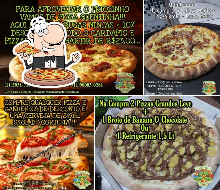 Experimente pizza no Pizzaria Tartarugas Ninjas