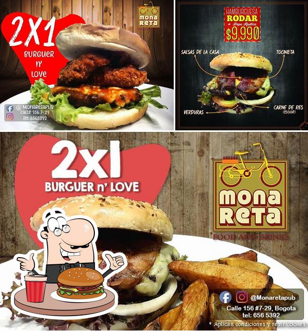 Try out a burger at Monareta Food & Drinks