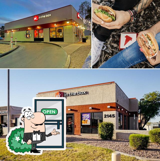 The image of exterior and food at Jack in the Box