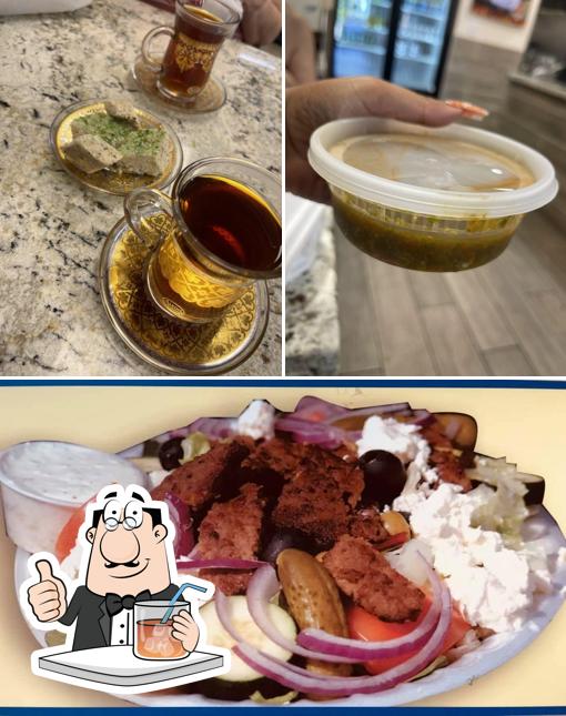 Take a look at the picture depicting drink and food at Gyro Express Philly Steaks