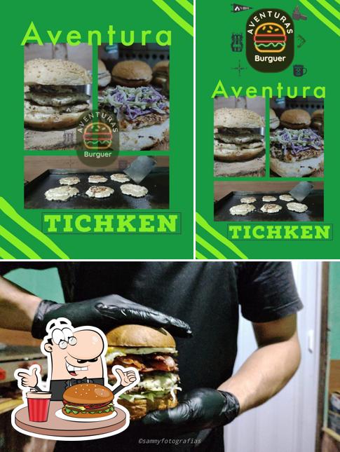 Consiga um hambúrguer no Aventuras Burguer