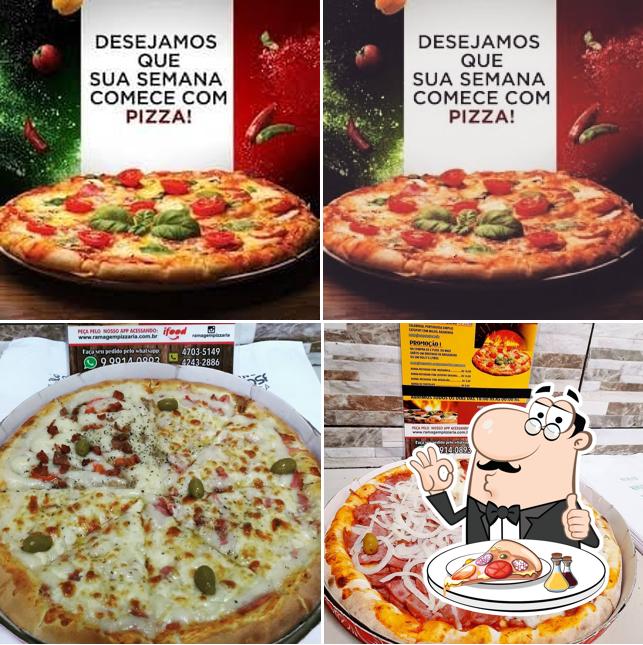 Escolha pizza no Ramagem Pizzaria