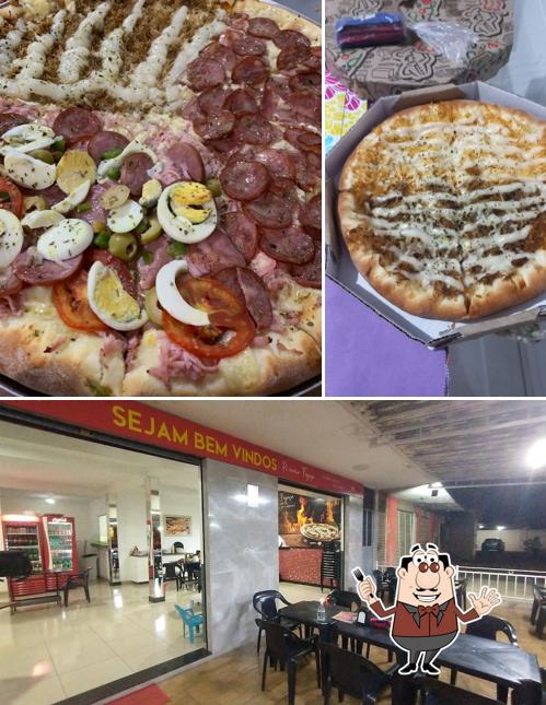 Entre diversos coisas, comida e interior podem ser encontrados a Pizzaria Fogaça