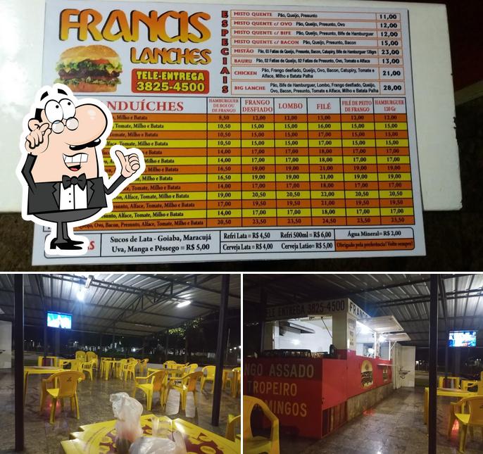 Esta é a foto mostrando interior e cidadãos no FRANCIS LANCHES