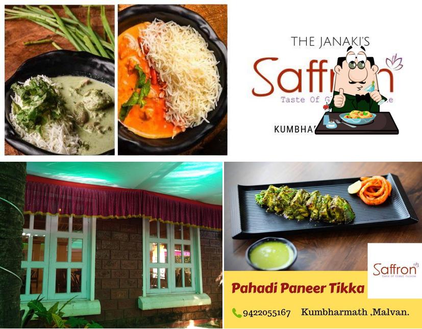 The picture of food and exterior at hotel the Janaki