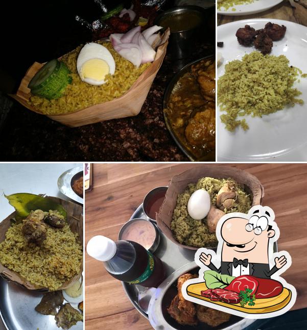 Meat meals are available at Donne Biriyani House