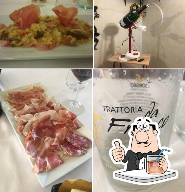 Estas son las fotografías donde puedes ver bebida y comida en Trattoria Affittacamere Da Franco