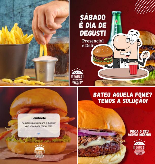 Hambúrguer em Degusti hamburgueria artesanal