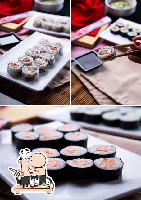 Escolha diferentes opções de sushi