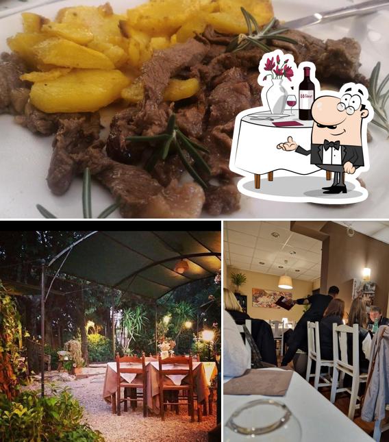 Снимок, на котором видны столики и еда в Taverna Pisano