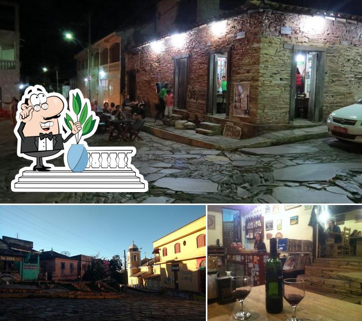 Esta é a foto mostrando exterior e balcão de bar a Ser Criativo Pizza e Arte na Pedra