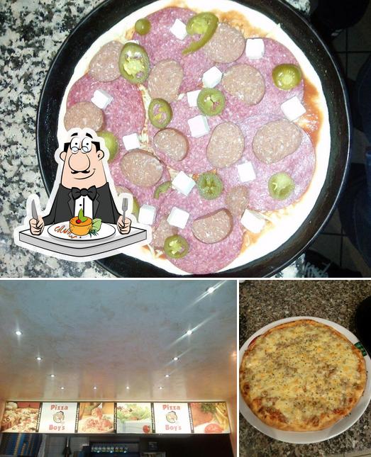 Parmi les diverses choses de la nourriture et la intérieur, une personne peut trouver sur Pizza Boy's
