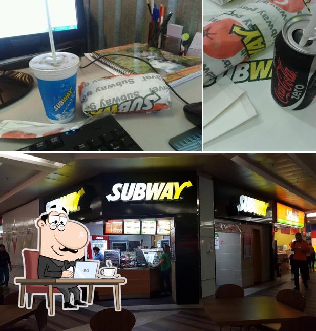 A imagem do Subway’s interior e bebida