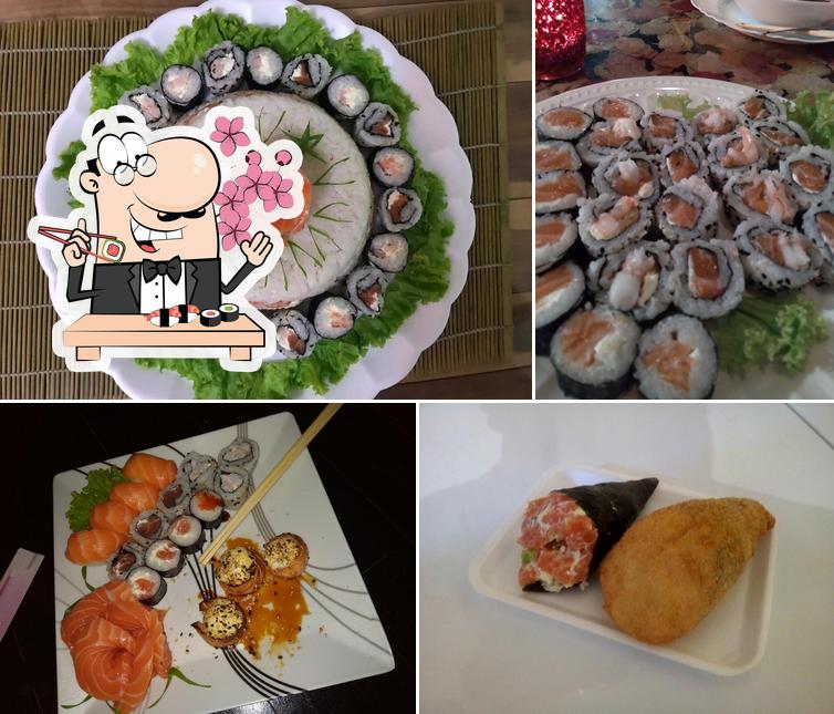 Prove diferentes opções de sushi