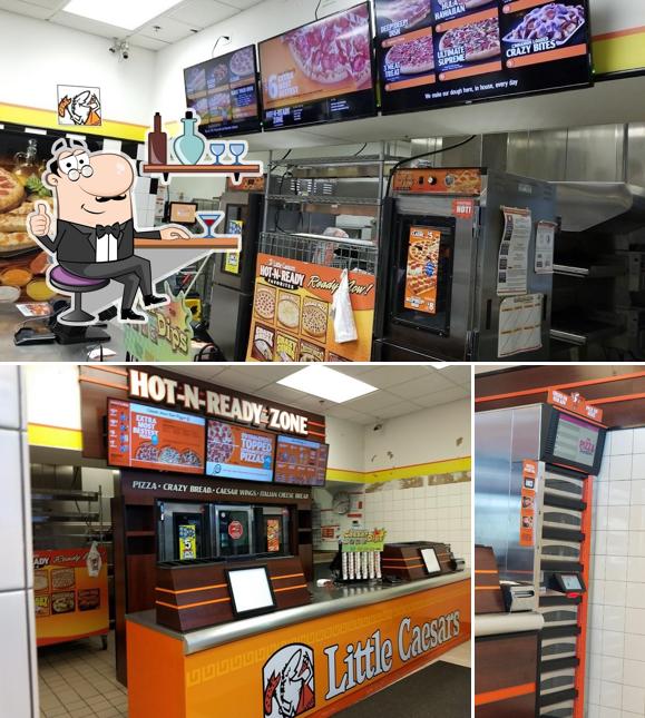 The interior of Little Caesars Pizza