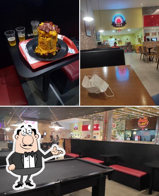 A interior e cerveja do restaurante