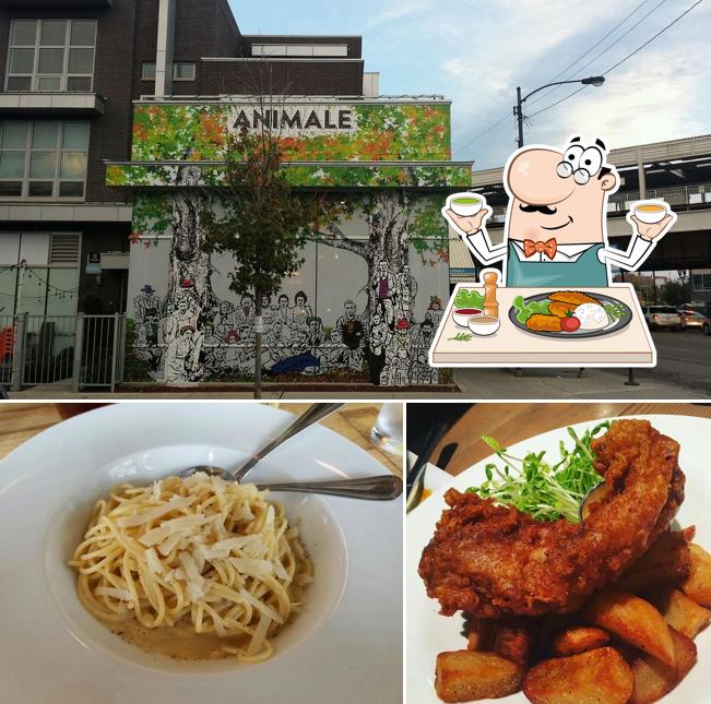 The picture of food and exterior at Animale