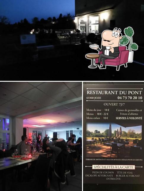 Check out the image showing interior and bar counter at Restaurant du Pont