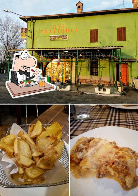 Questa è la immagine che mostra la cibo e esterno di Bar Trattoria da Ivo