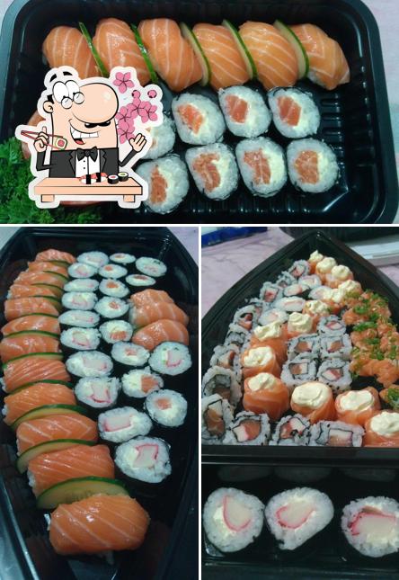 Escolha diferentes opções de sushi