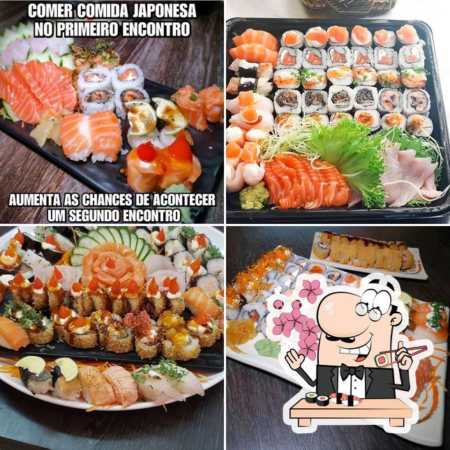 Escolha diferentes opções de sushi