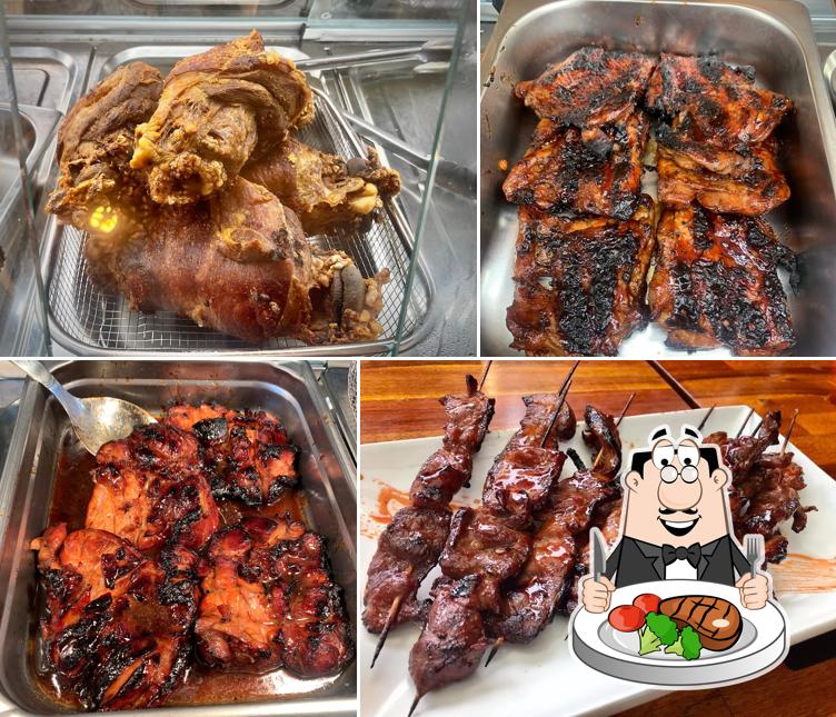 Order meat dishes at Filipino BBQ House