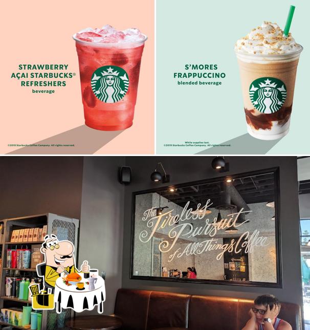 Parmi les diverses choses de la nourriture et la intérieur, une personne peut trouver sur Starbucks