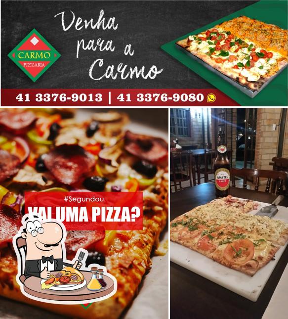 Escolha pizza no Carmo Pizzaria