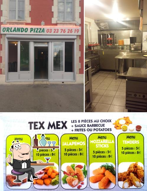 L’image de la intérieur et nourriture de Orlando Pizza Soissons’s