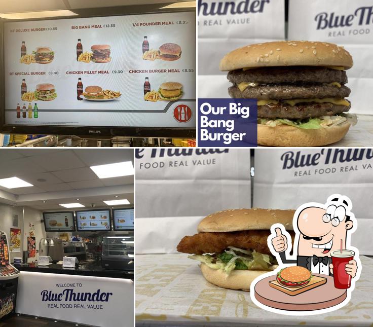 Get a burger at Blue Thunder Fast Food