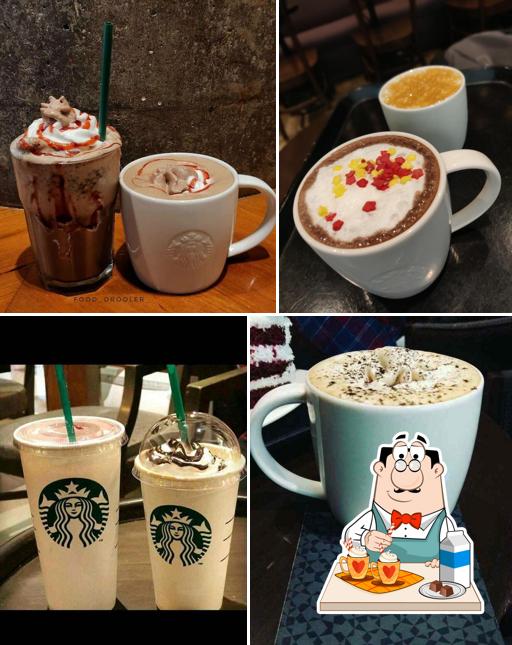 Starbucks provides a selection of drinks