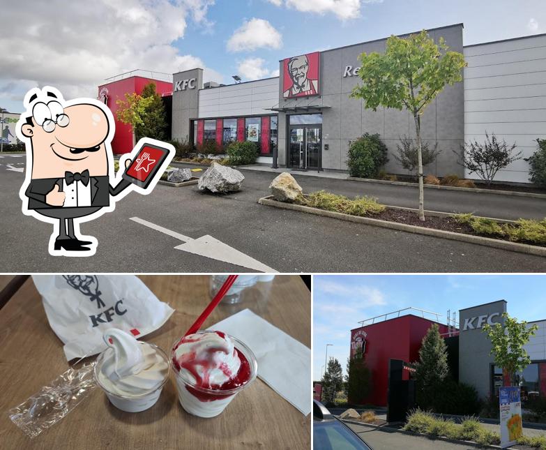 Parmi les diverses choses de la extérieur et la dessert, une personne peut trouver sur KFC Cholet